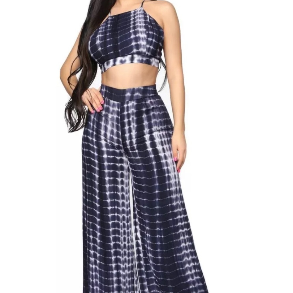 Fashion Nova Camilla Tie Dye Set - Indigo Size M